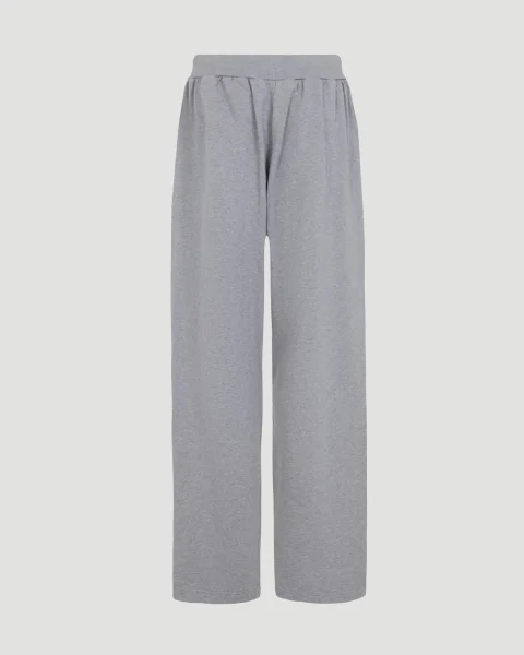 Wide-Leg Cotton Sweatpants in Grey — снимка 3