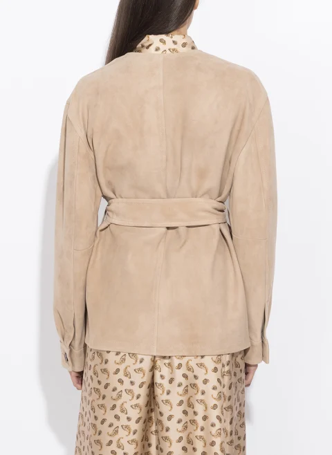 Велурено яке с колан Max Mara Studio Mstboemia — снимка 3