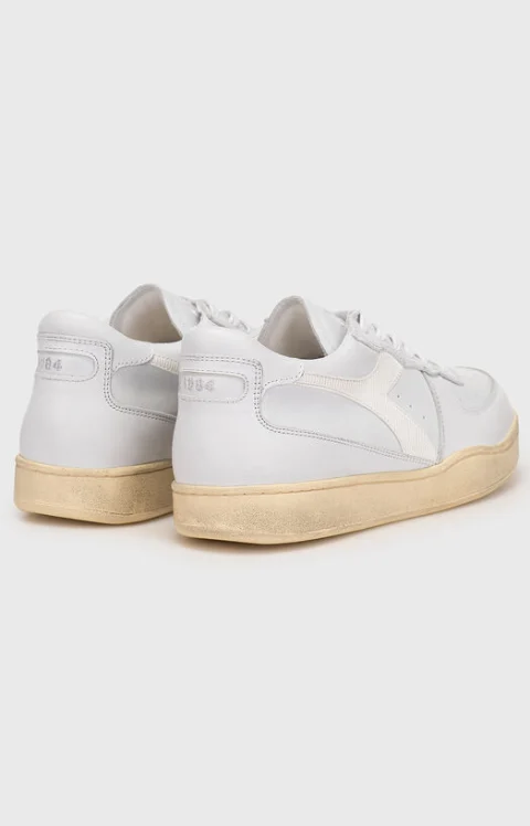 Бели спортни обувки MI BASKET LOW с екрю подметка — снимка 3