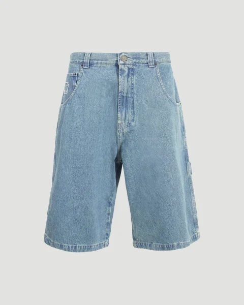 Biker Cross Hip-Hop Denim Shorts in Blue