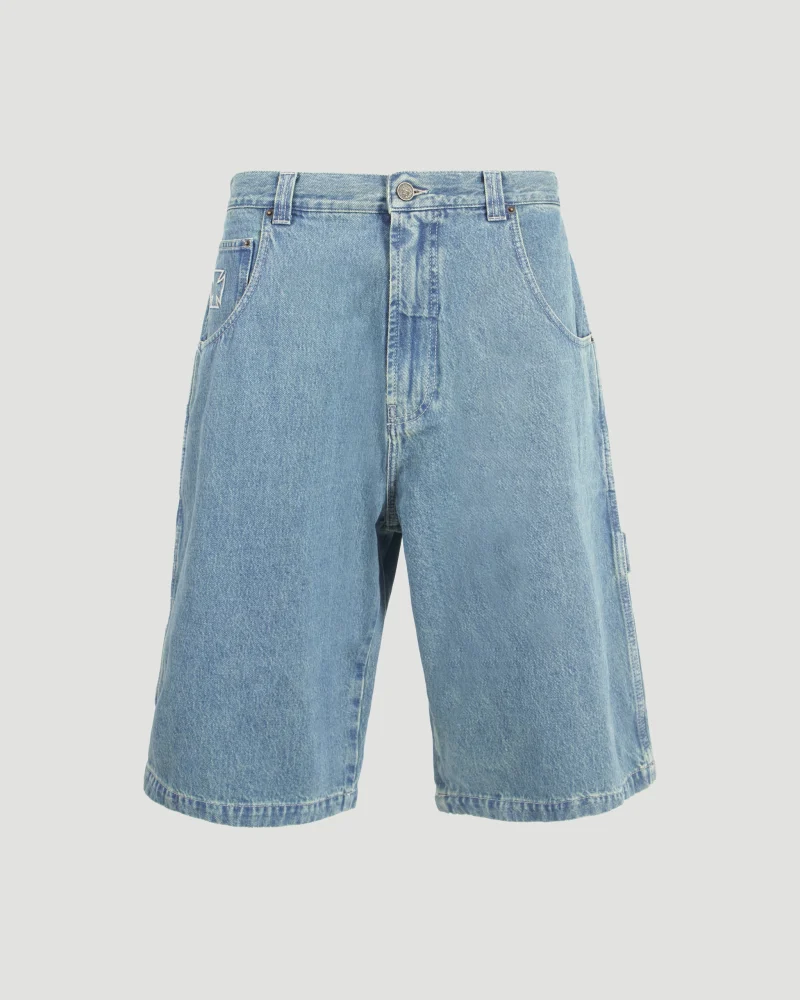 Biker Cross Hip-Hop Denim Shorts in Blue