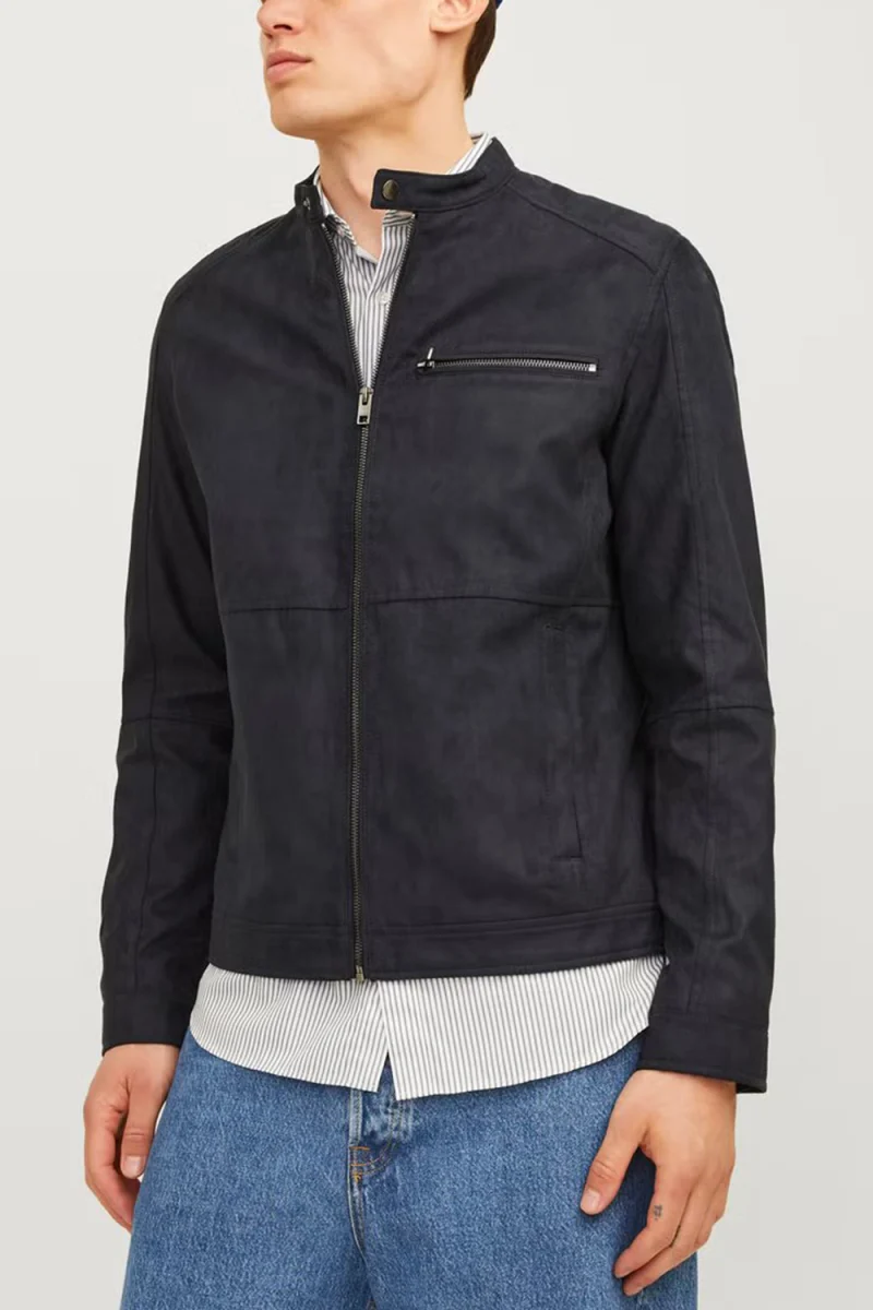 Яке Jjedylan Biker 12264806 19-0303 TCX jet black — снимка 2
