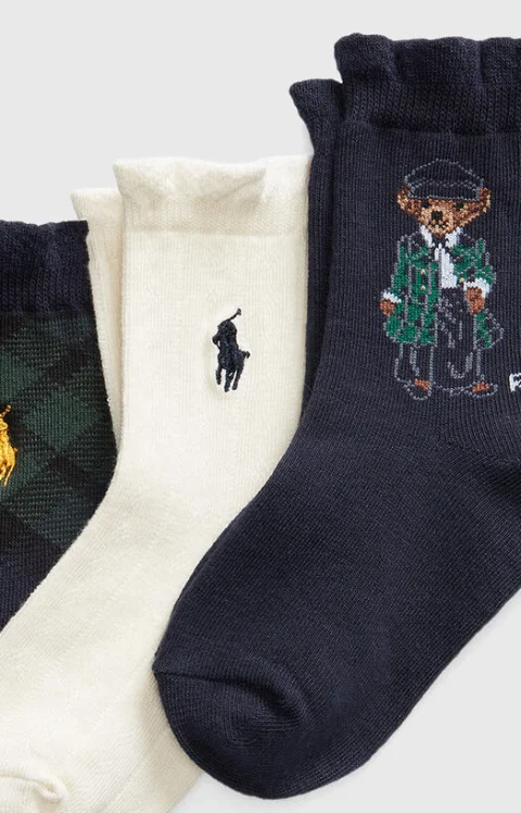 Сет от три чифта чорспи с Polo Bear принт — снимка 2