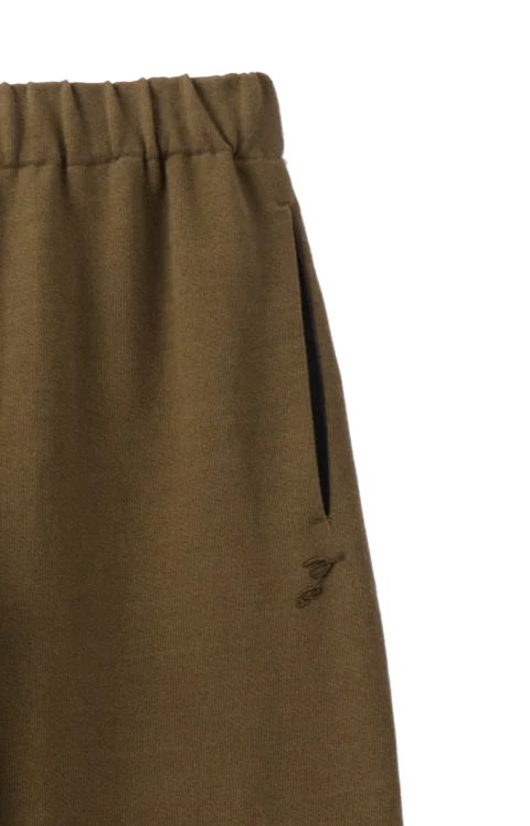 Khaki Cotton Logo Straight Sweatpants — снимка 2