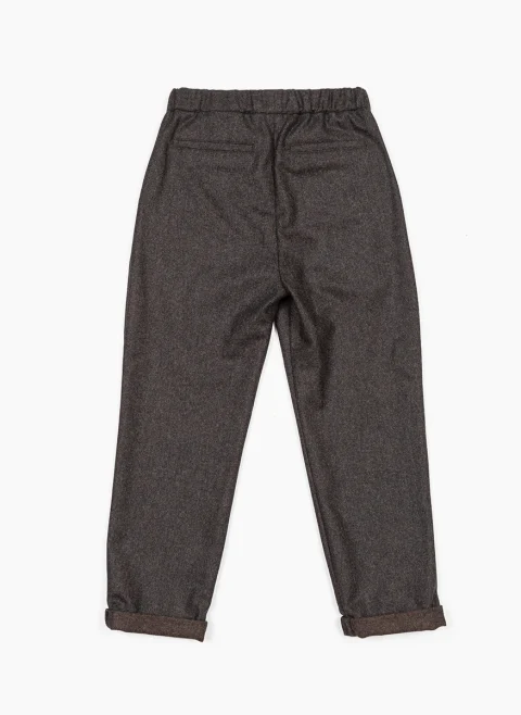 Панталон от фина вълна Brunello Cucinelli Kids 4-6 — снимка 5