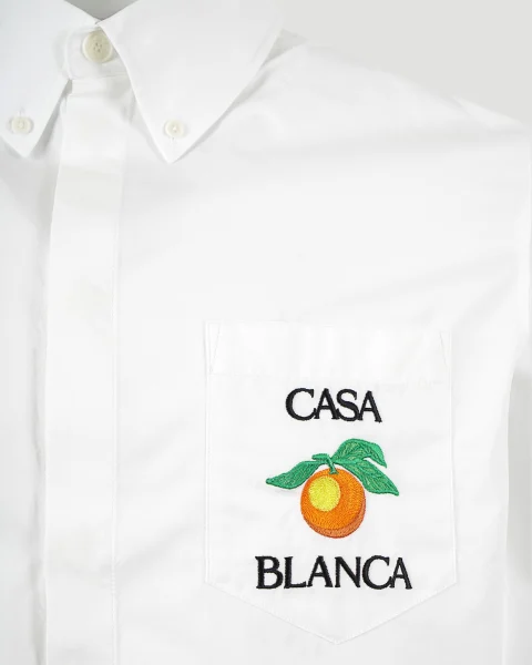 Embroidered Orange Oxford Shirt — снимка 2