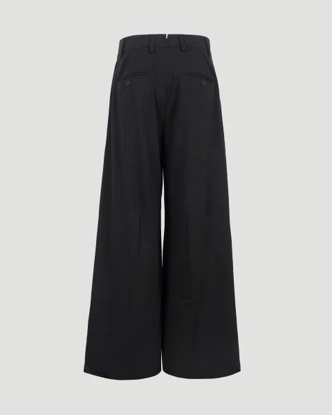 Crinkle-Effect Wide-Leg Trousers — снимка 3
