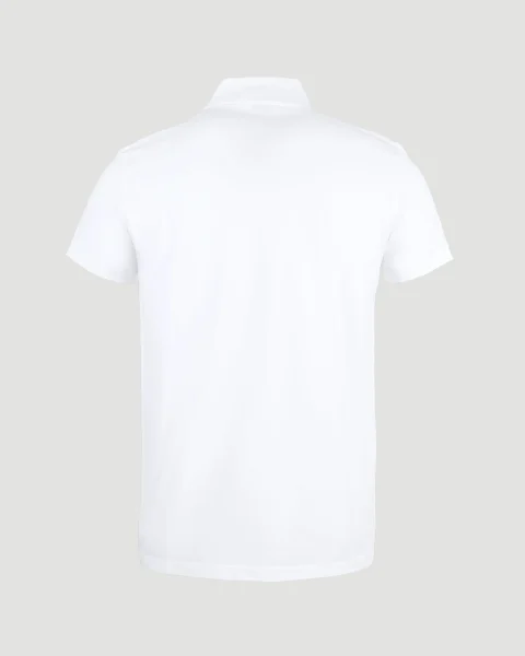 Cotton Polo Shirt in White — снимка 2