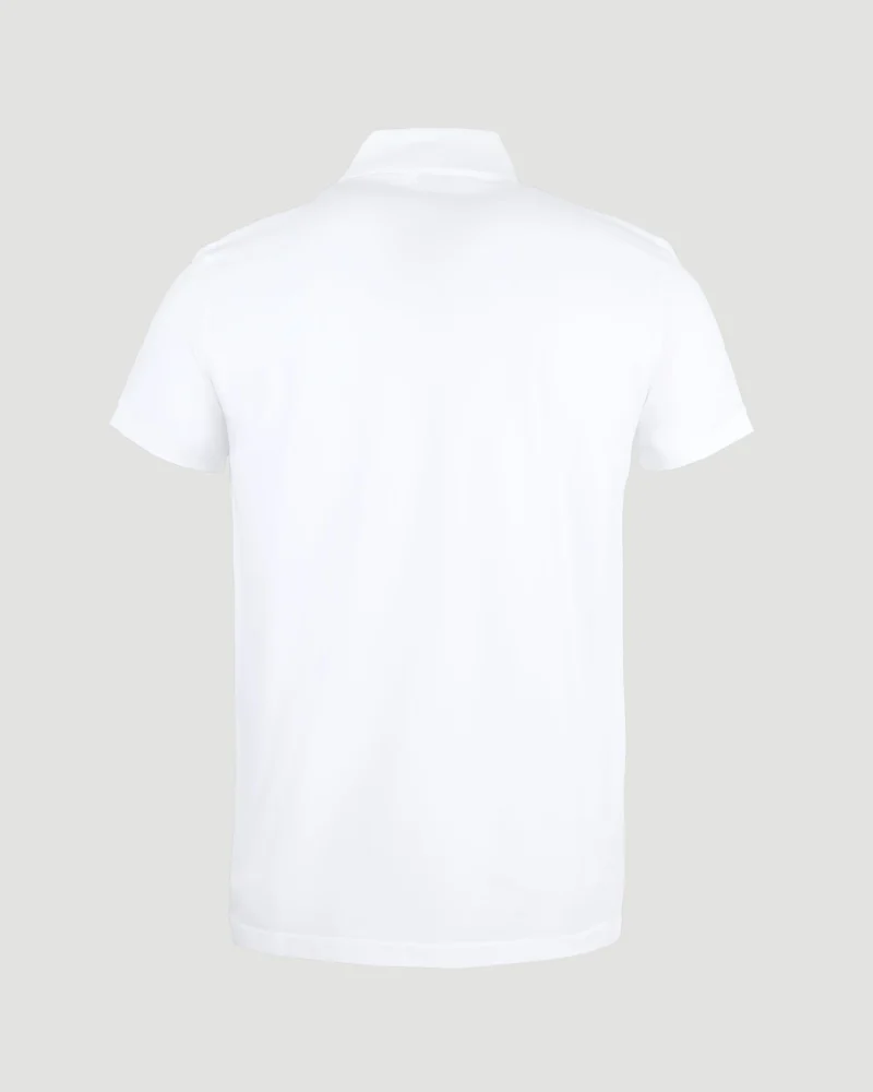 Cotton Polo Shirt in White — снимка 2