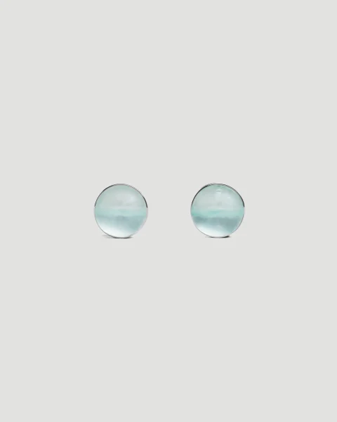 Cristal Sphere Earrings in Blue