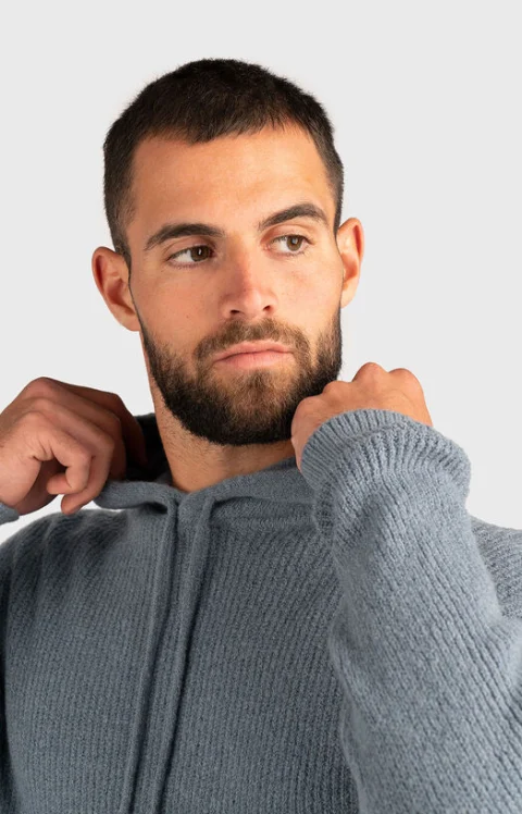 Wool blend hooded sweater — снимка 3