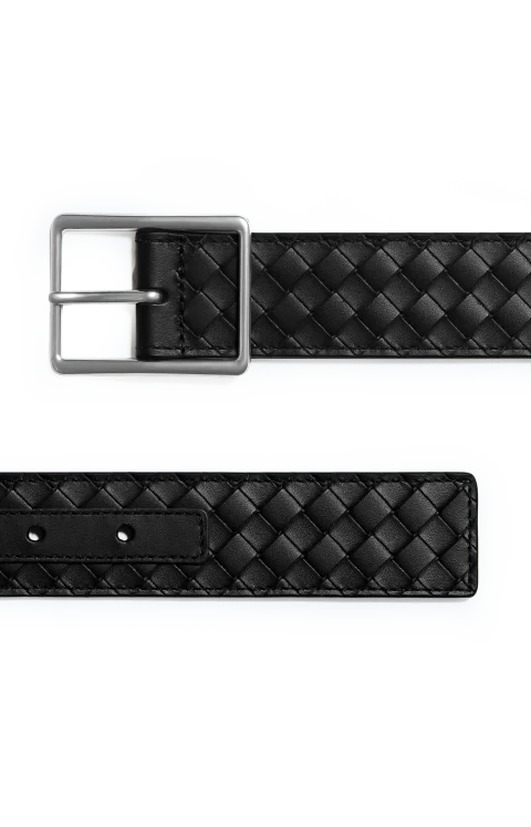 Intrecciato Piccolo Belt in Black — снимка 2