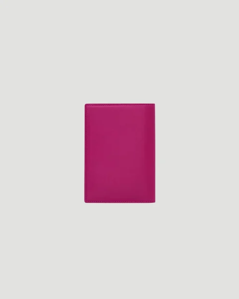 Shiny Leather Passport Holder in Magenta — снимка 2