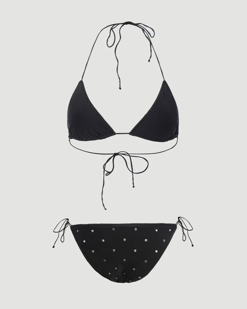 Stud-Embellished Bikini Set in Black — снимка 2