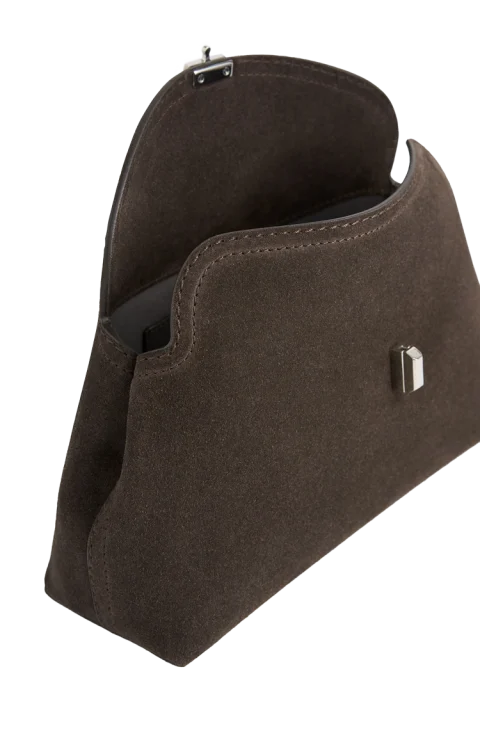 T-Lock Suede Clutch in Brown — снимка 2