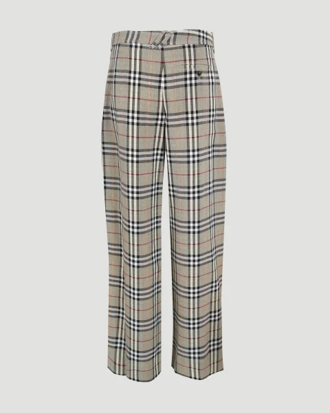 Check Silk Blend Belted Trousers — снимка 3