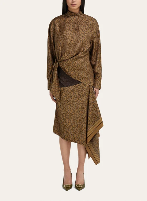 Копринена блуза с асиметричен дизайн Ferragamo — снимка 3