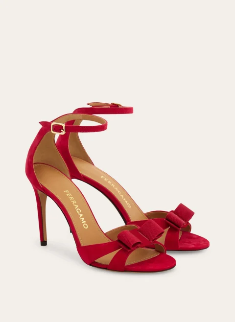 Сандали на ток с панделка Ferragamo — снимка 2