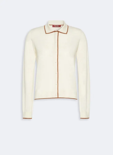 Жилетка с контрастни кантове 'Shirt-style' Max Mara Studio Msttarga — снимка 7