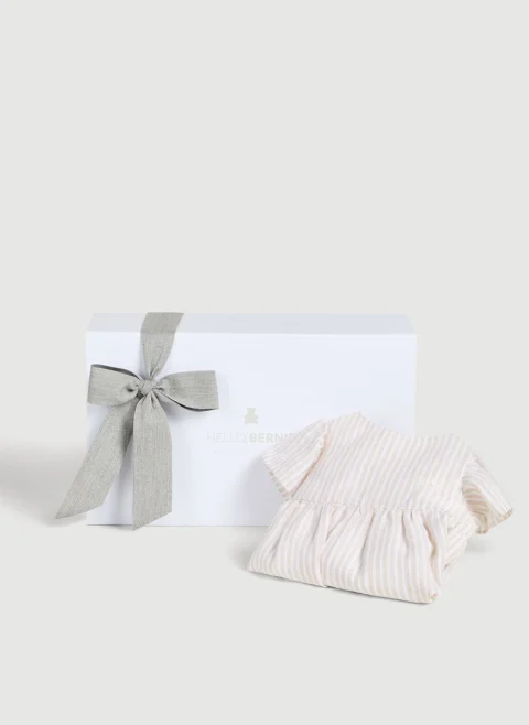Рокля от лен Brunello Cucinelli Kids — снимка 4