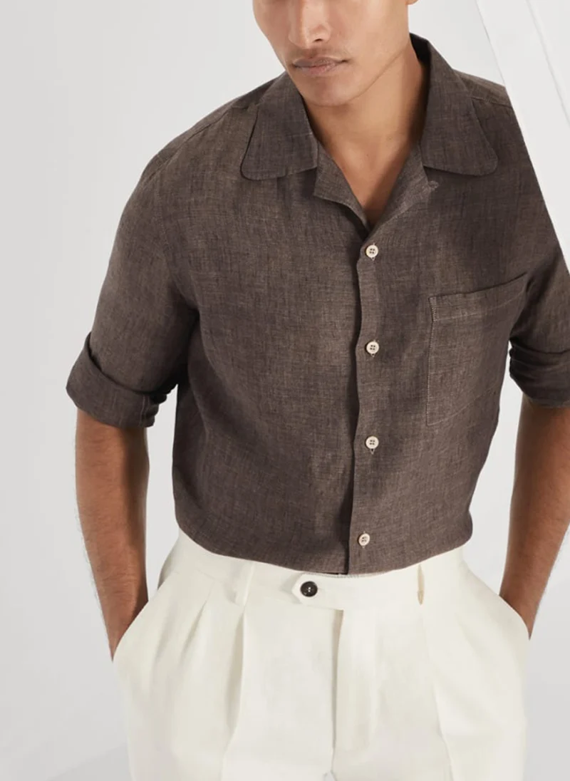 Риза от лен Brunello Cucinelli