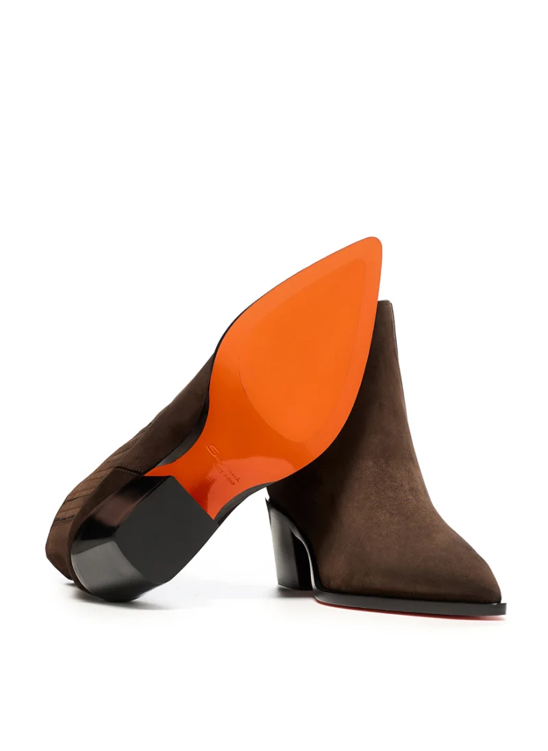 Велурени боти с ток Santoni — снимка 7