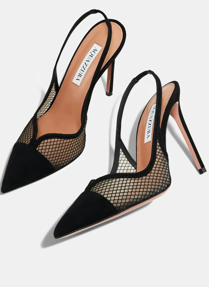 Обувки на ток от велур 'Gia' Aquazzura — снимка 5
