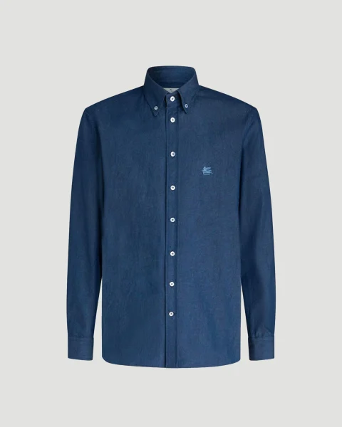 Denim Shirt with Logo