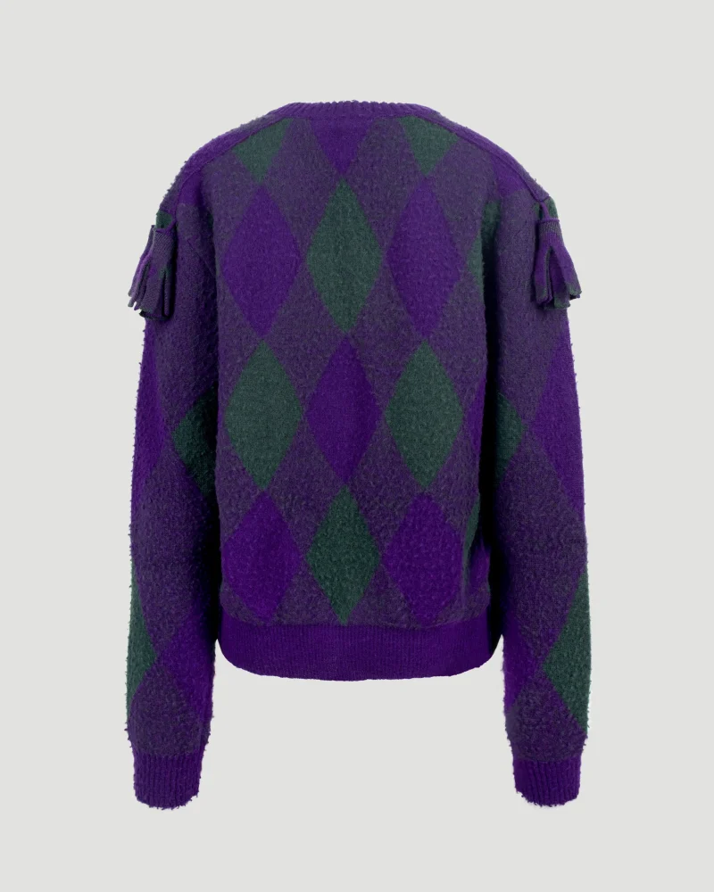 Diamond-Pattern Wool Jumper — снимка 2