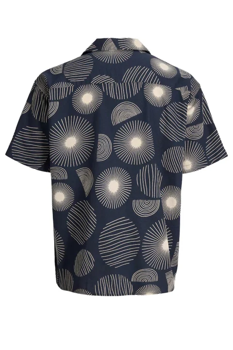 Риза Jjabstract Print Ss Resort 12290408 19-3923 TCX navy blazer — снимка 2