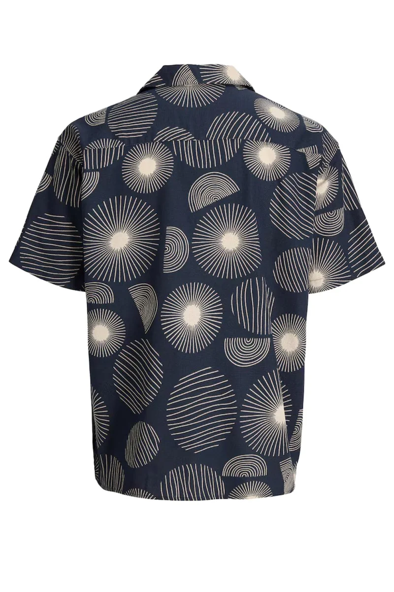 Риза Jjabstract Print Ss Resort 12290408 19-3923 TCX navy blazer — снимка 2