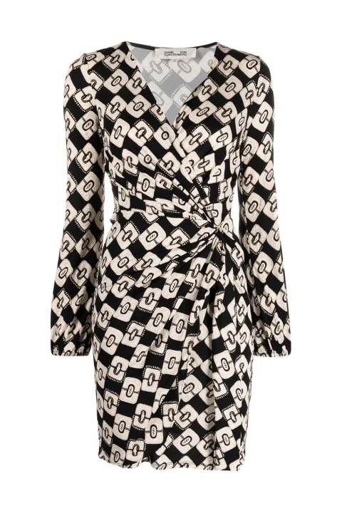 Рокли Dvf Toronto Dress DVFDW3Q013PYCKB B2384 paisley chainlink black