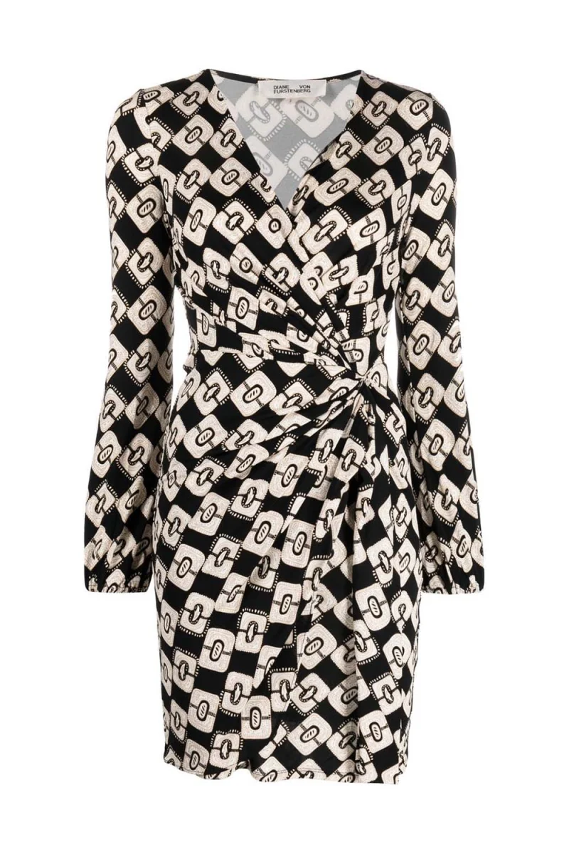 Рокли Dvf Toronto Dress DVFDW3Q013PYCKB B2384 paisley chainlink black
