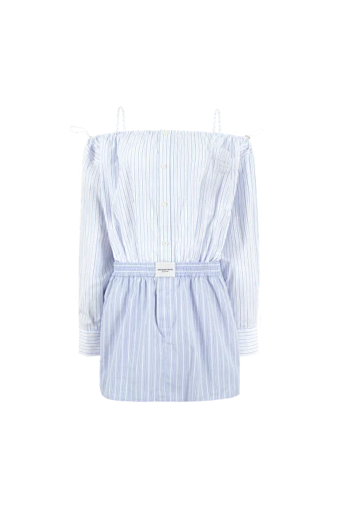Striped Off-Shoulder Mini Dress