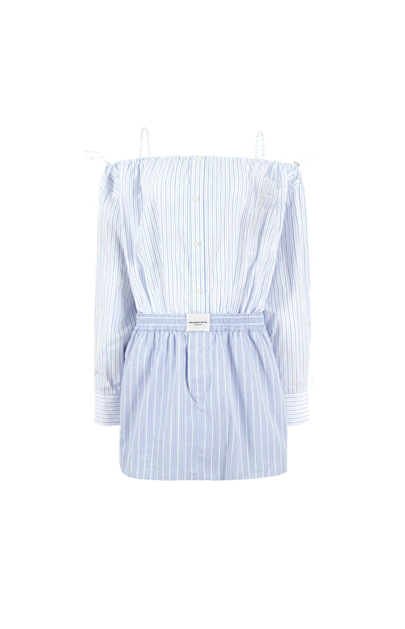 Striped Off-Shoulder Mini Dress