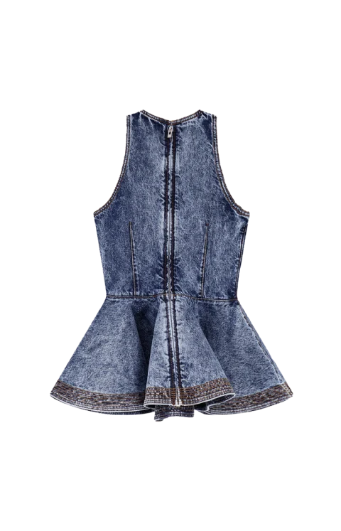 Peplum Denim Top — снимка 2