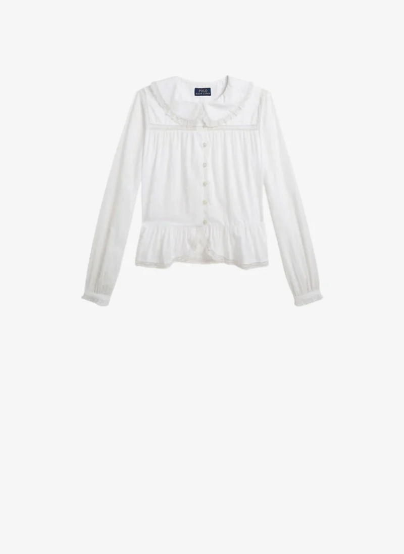 Риза с детайли от дантела Ralph Lauren Kids 2-6