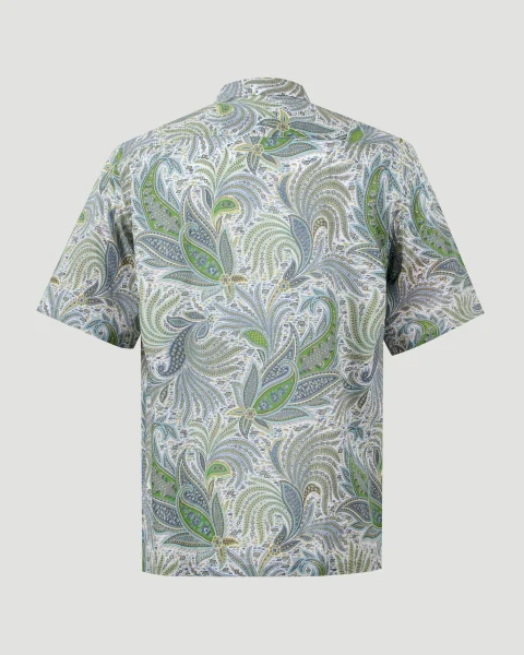 Paisley Shirt in Green Cotton — снимка 3