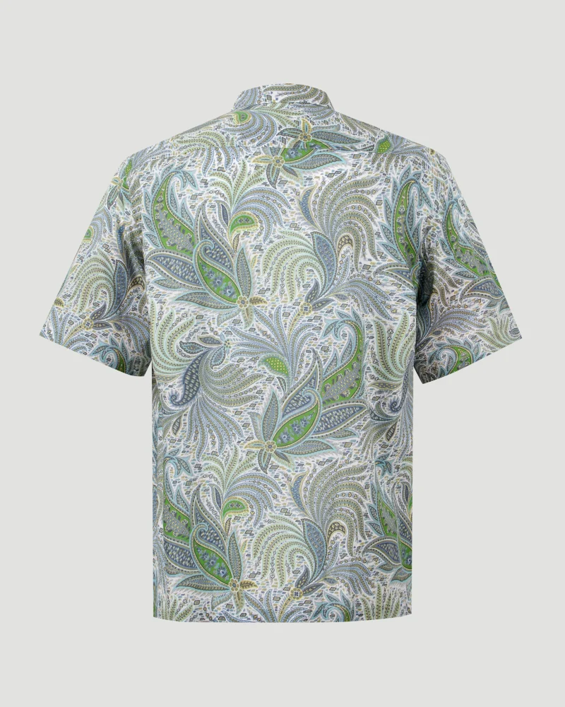 Paisley Shirt in Green Cotton — снимка 3