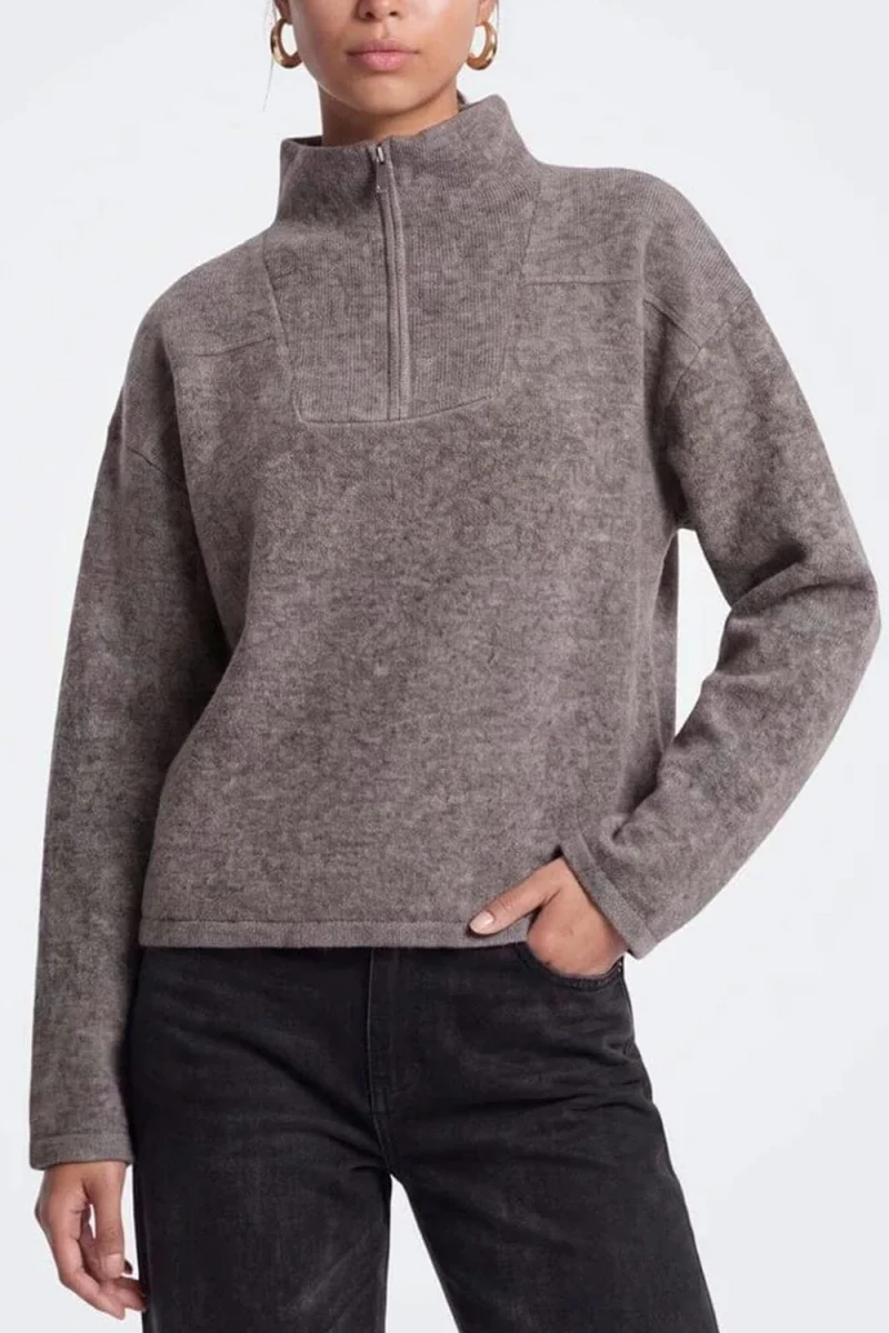 Плетено Onlclara Half Zip 15378495 19-1015 TCX bracken — снимка 2