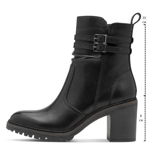 Дамски Боти На Ток TAMARIS – 1-25383-45-003 BLACK LEATHER — снимка 7