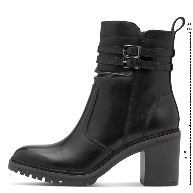 Дамски Боти На Ток TAMARIS – 1-25383-45-003 BLACK LEATHER — снимка 7