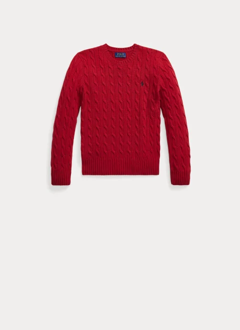 Пуловер от вълна 'Cable-Knit' Ralph Lauren Kids 7-14