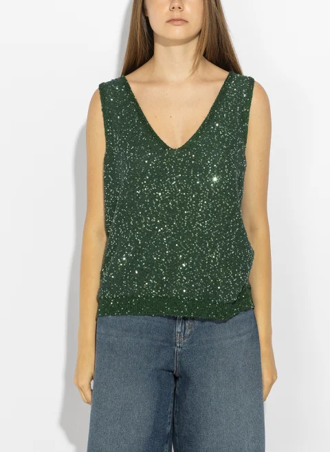 Топ с пайети Weekend Max Mara Wkdmilord — снимка 4