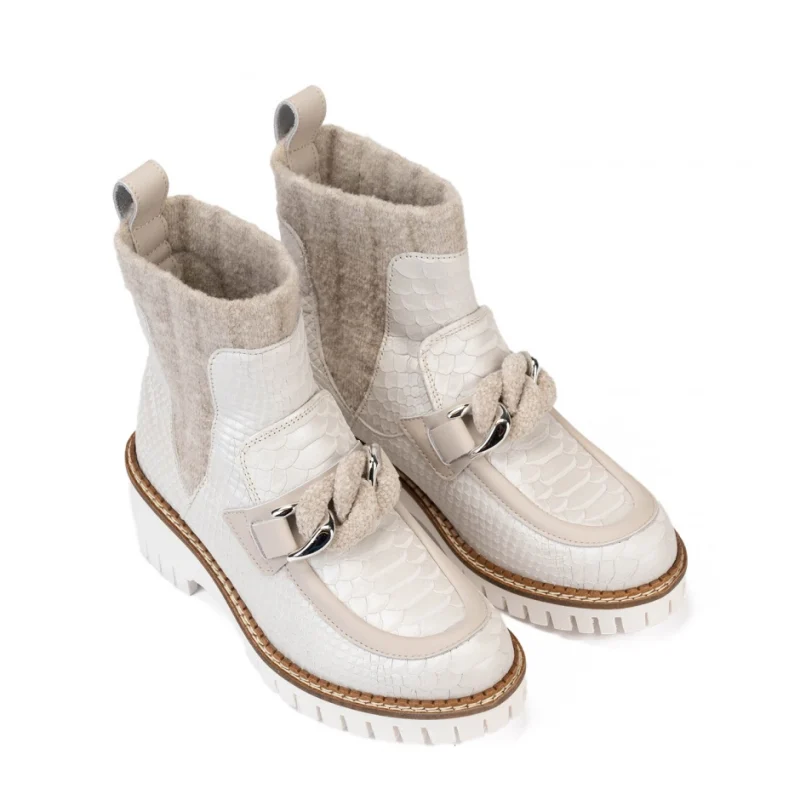 Дамски бели боти New Italia Shoes — снимка 7