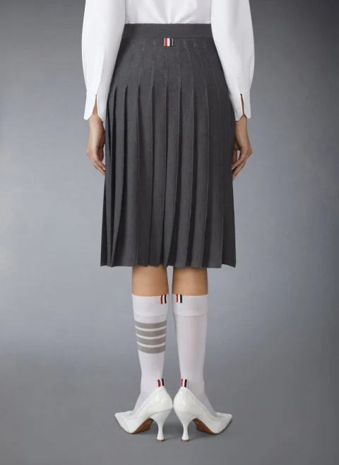 Плисирана пола с коприна Thom Browne — снимка 3