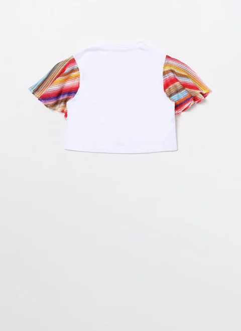 Тишърт с детайли от плетиво Missoni — снимка 3