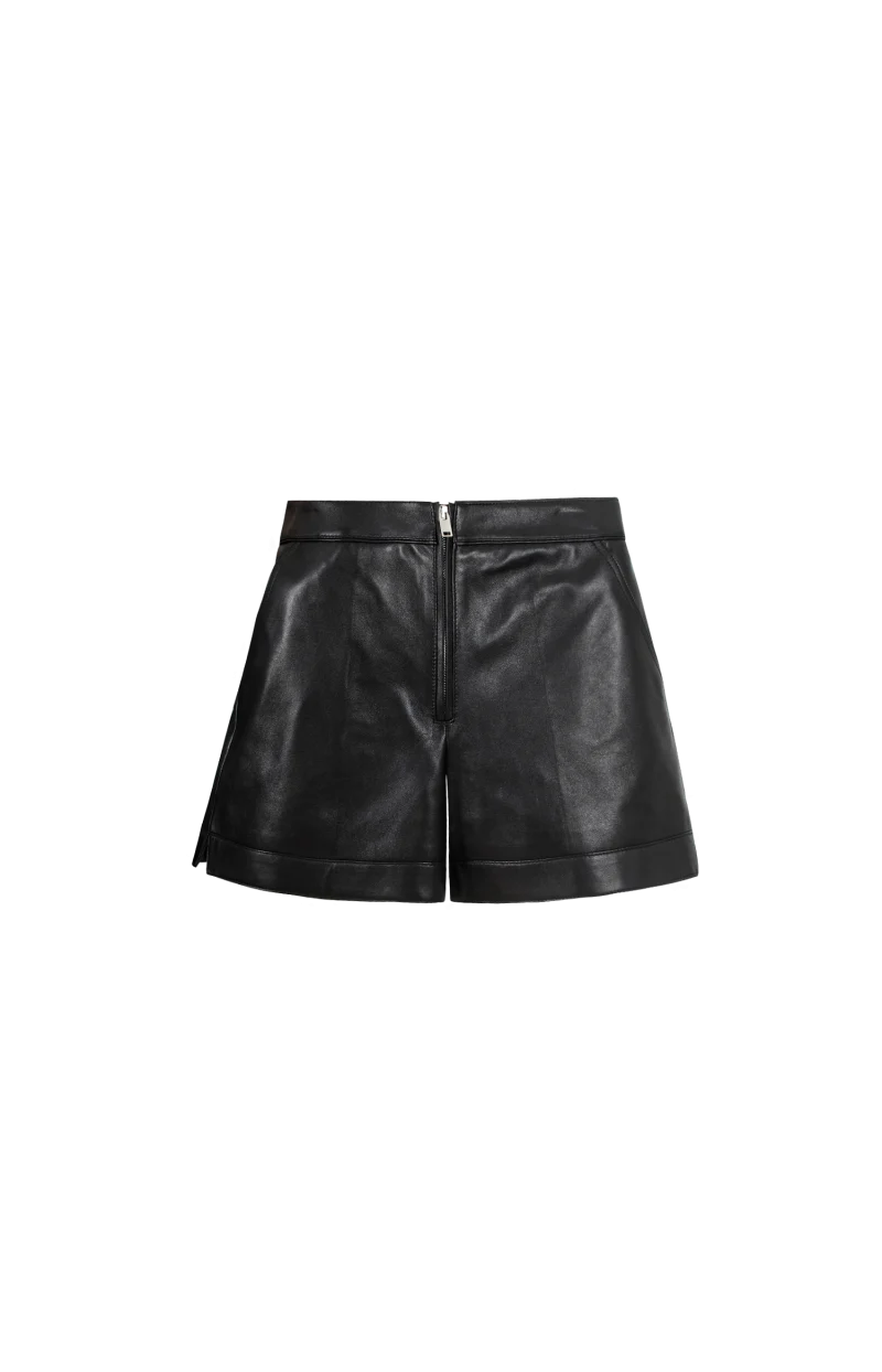 Leather Shorts in Black