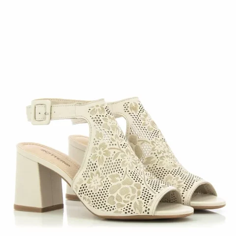 Дамски Сандали На Ток BOTTERO – 358304 OFF WHITE — снимка 3