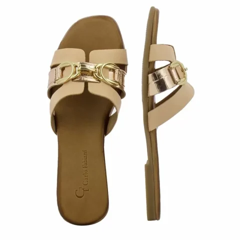 Дамски Равни Чехли CARLO FABIANI – 030-13-1-2224 PEACH/ROSE GOLD — снимка 5